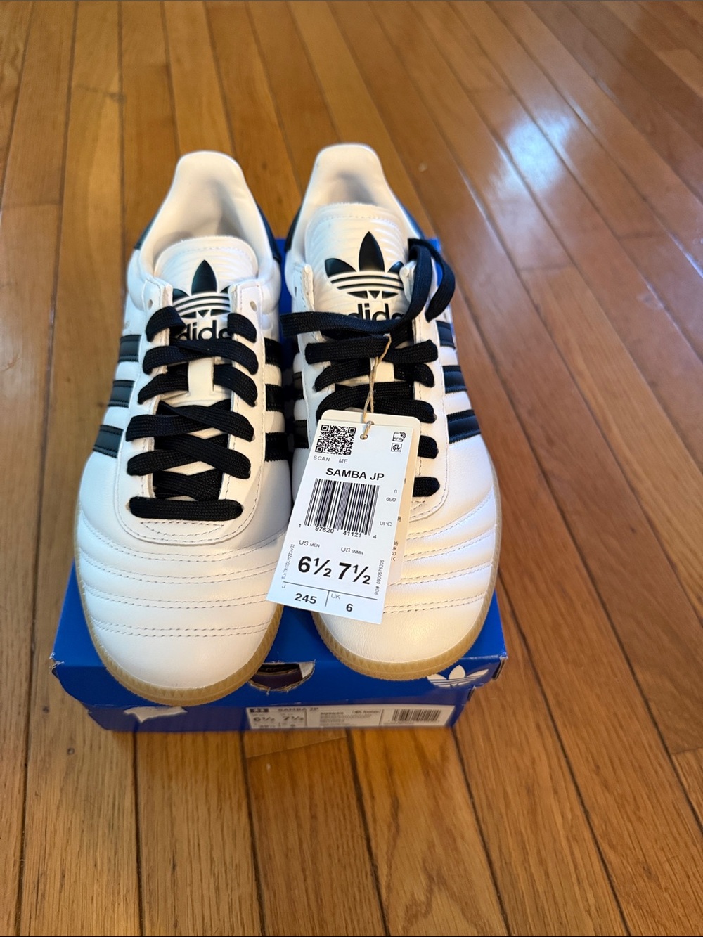 adidas White and Black Samba JP Sneakers